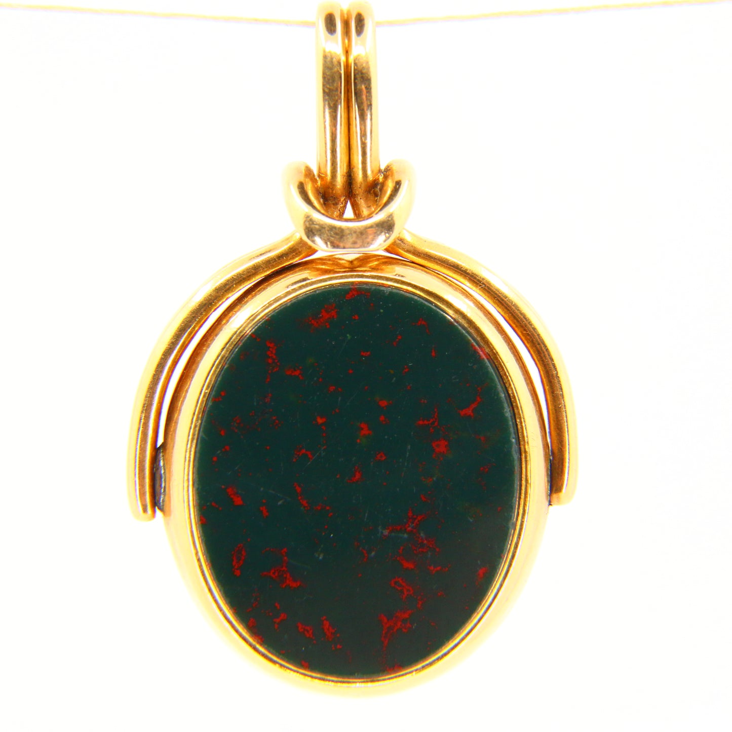 Antique Hallmarked 18ct Gold Spinner Pendant Bloodstone Carnelian Fob