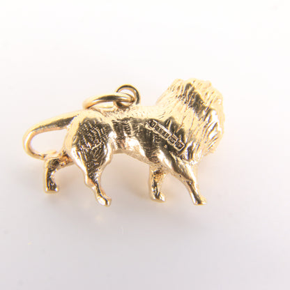 Vintage 9ct Hallmarked Gold Lion Charm Pendant Safari Animal Themed Gift