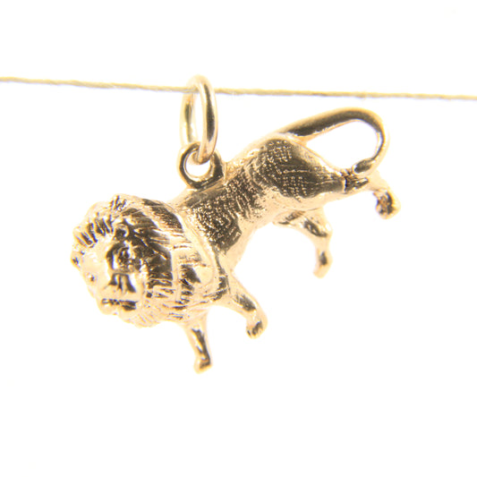 Vintage 9ct Hallmarked Gold Lion Charm Pendant Safari Animal Themed Gift