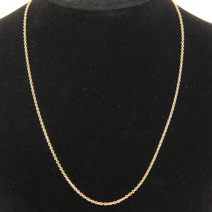 Vintage 18ct Hallmarked Gold Chain Necklace 16 Inch Fine 1mm Chain Boxed