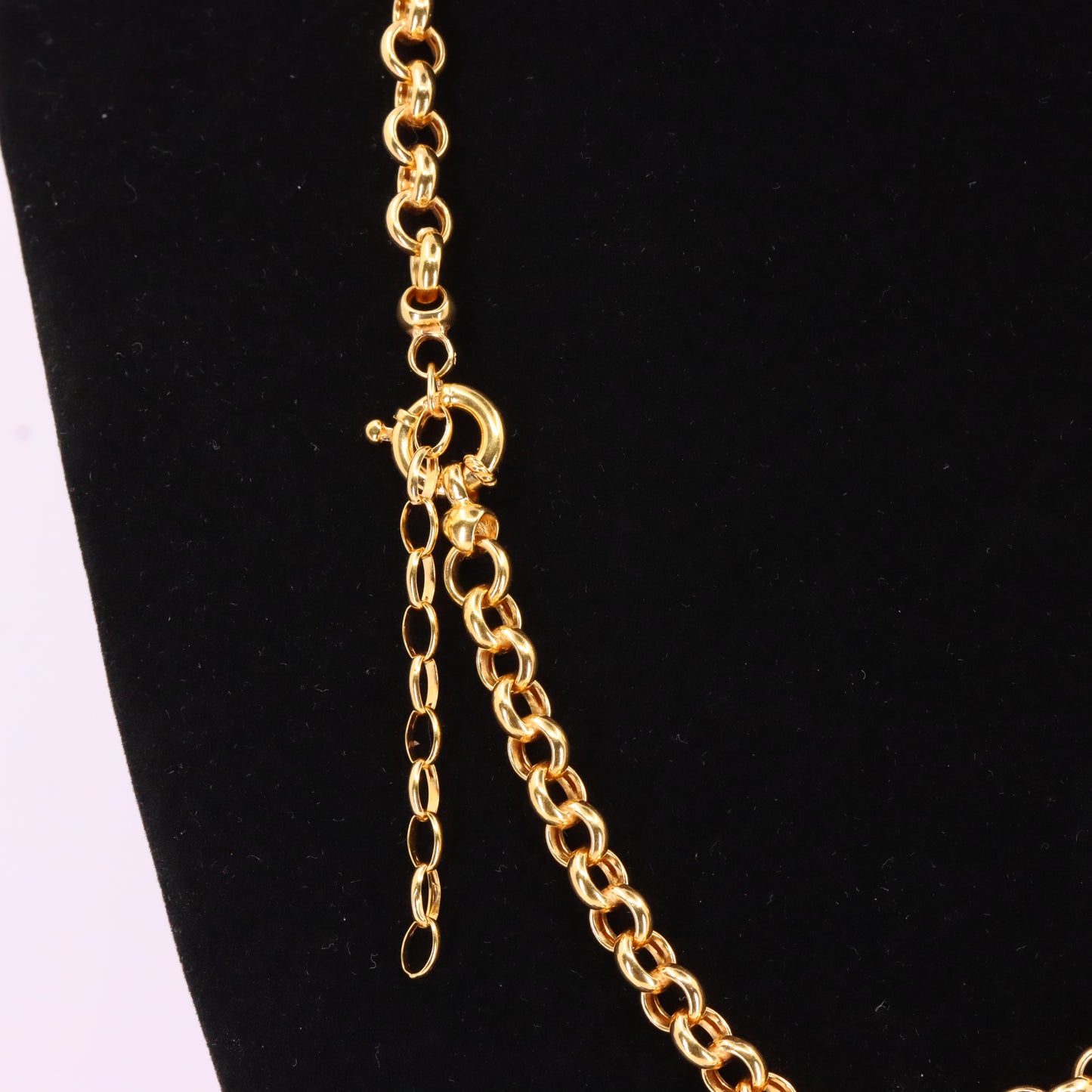 Vintage 9ct Hallmarked Gold Belcher Chain Charm Necklace 20.5 Inch Adjustable Boxed Gift