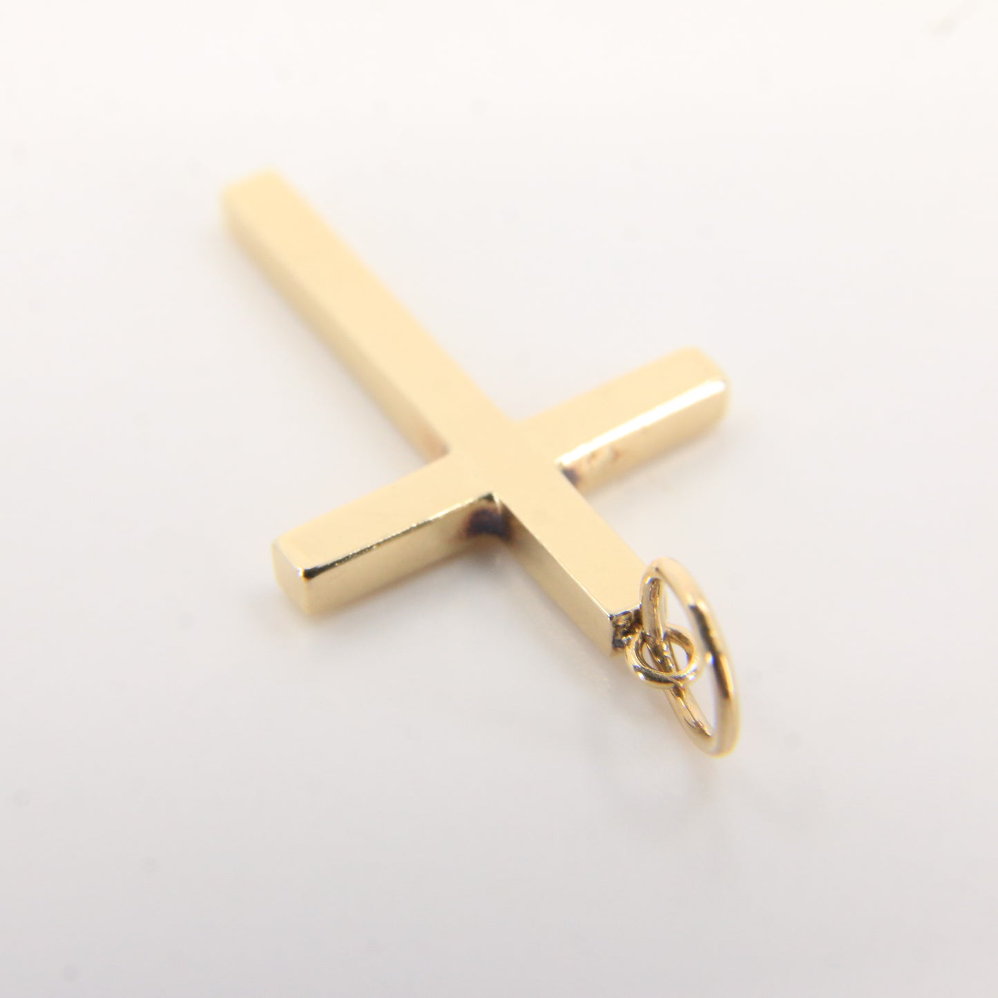 Vintage 9ct Hallmarked Gold Cross Pendant Plain Design Christian Charm Gift