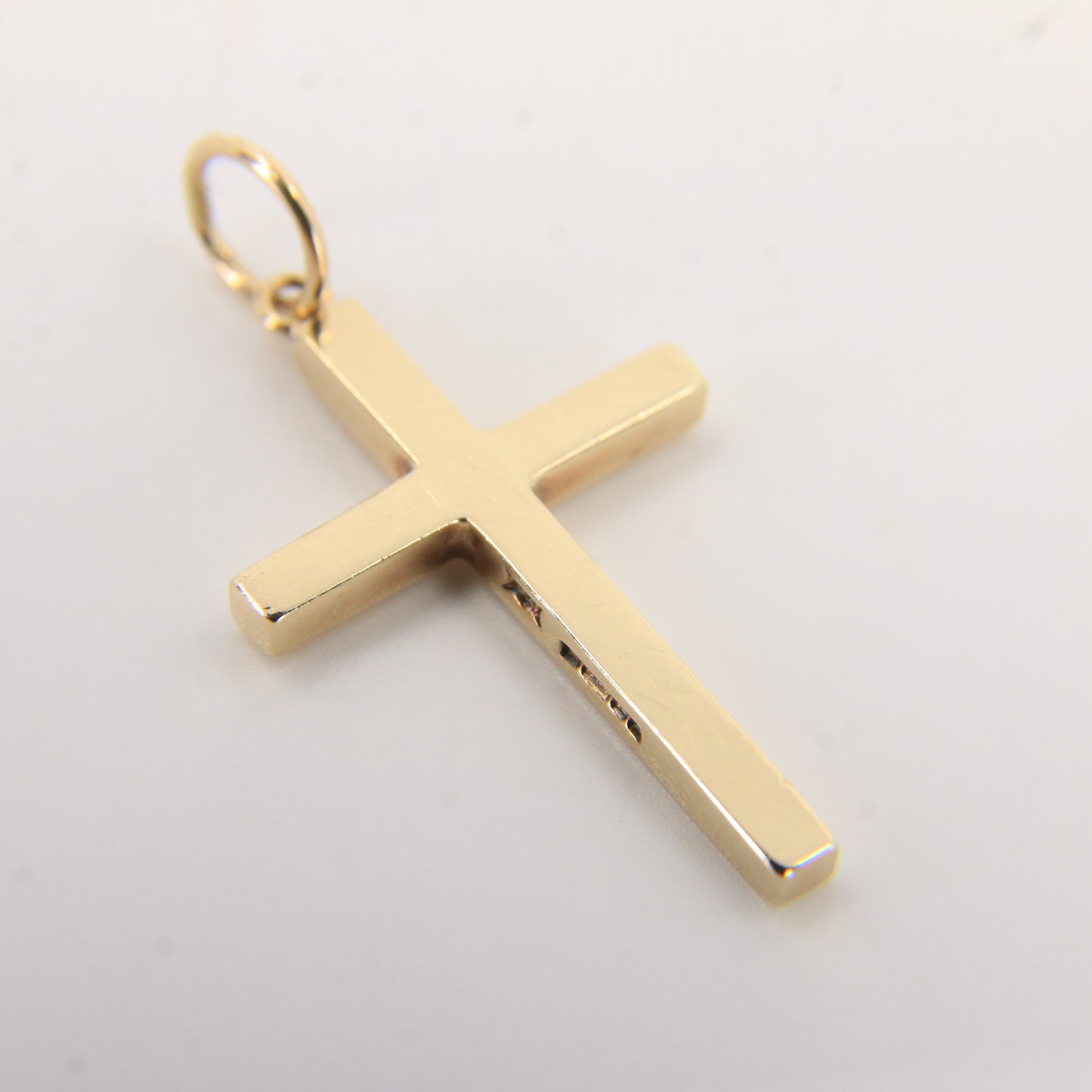 Vintage 9ct Hallmarked Gold Cross Pendant Plain Design Christian Charm Gift