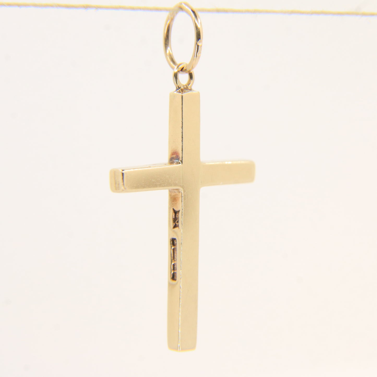 Vintage 9ct Hallmarked Gold Cross Pendant Plain Design Christian Charm Gift