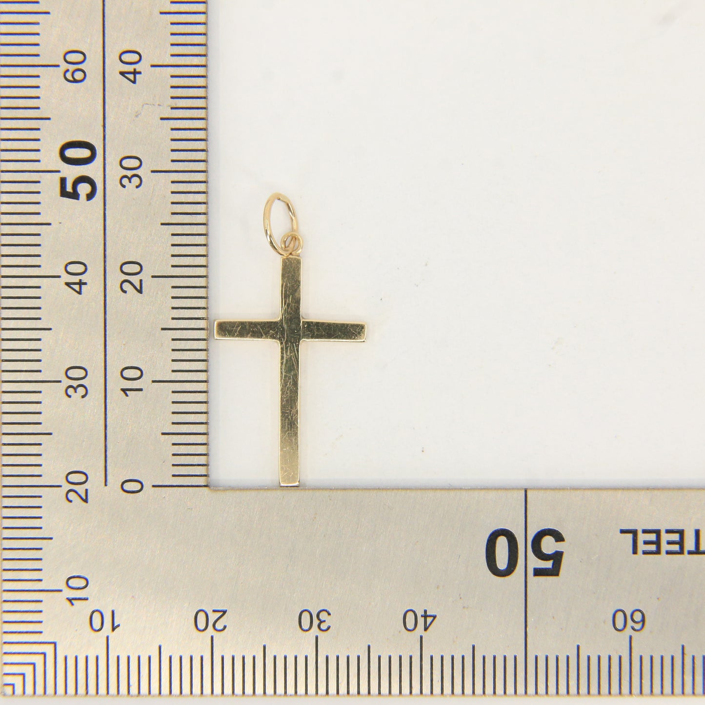 Vintage 9ct Hallmarked Gold Cross Pendant Plain Design Christian Charm Gift