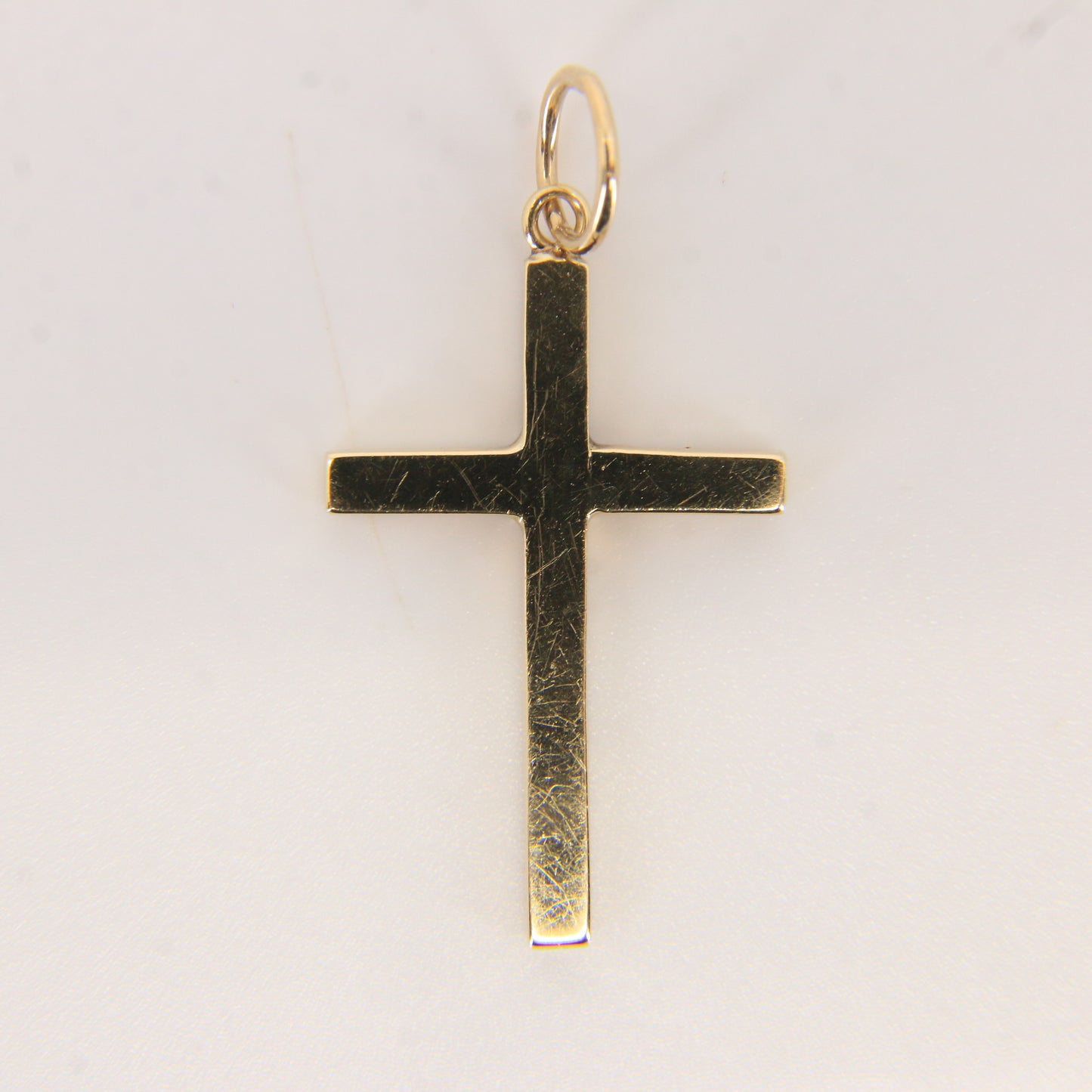 Vintage 9ct Hallmarked Gold Cross Pendant Plain Design Christian Charm Gift
