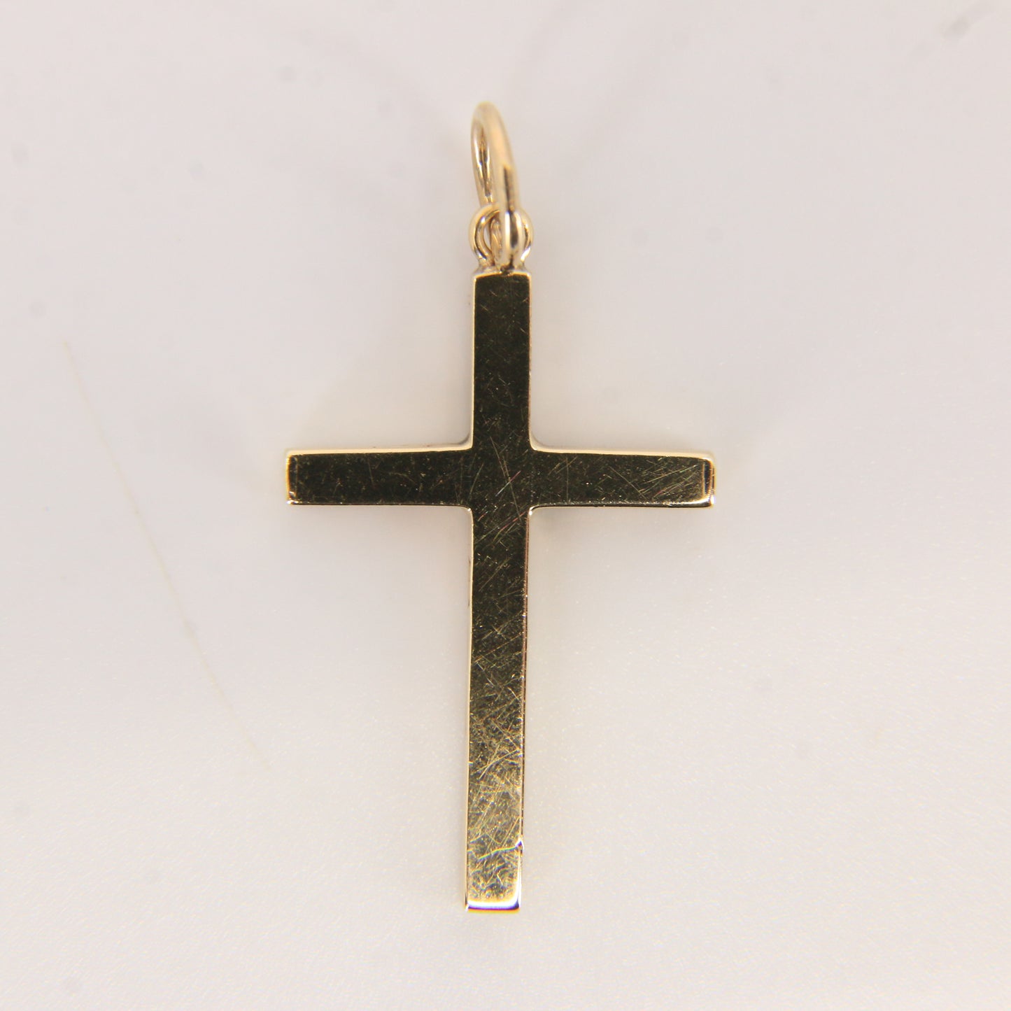 Vintage 9ct Hallmarked Gold Cross Pendant Plain Design Christian Charm Gift