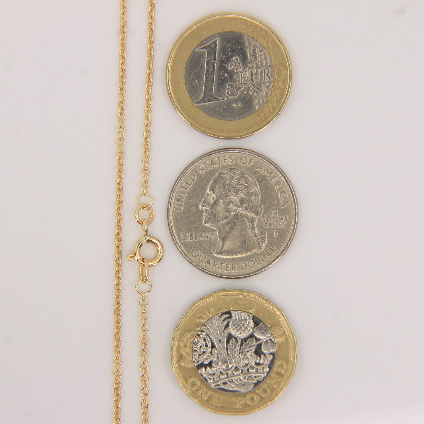 Vintage 18ct Hallmarked Gold Chain Necklace 16 Inch Fine 1mm Chain Boxed
