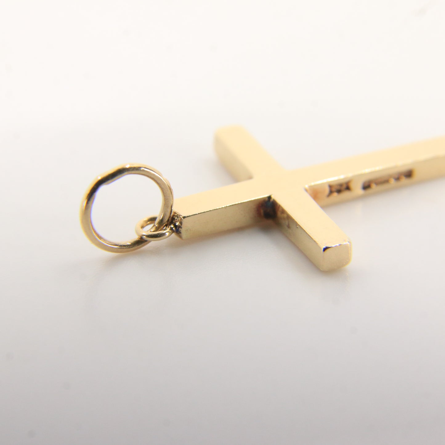 Vintage 9ct Hallmarked Gold Cross Pendant Plain Design Christian Charm Gift