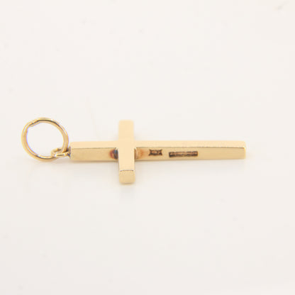 Vintage 9ct Hallmarked Gold Cross Pendant Plain Design Christian Charm Gift