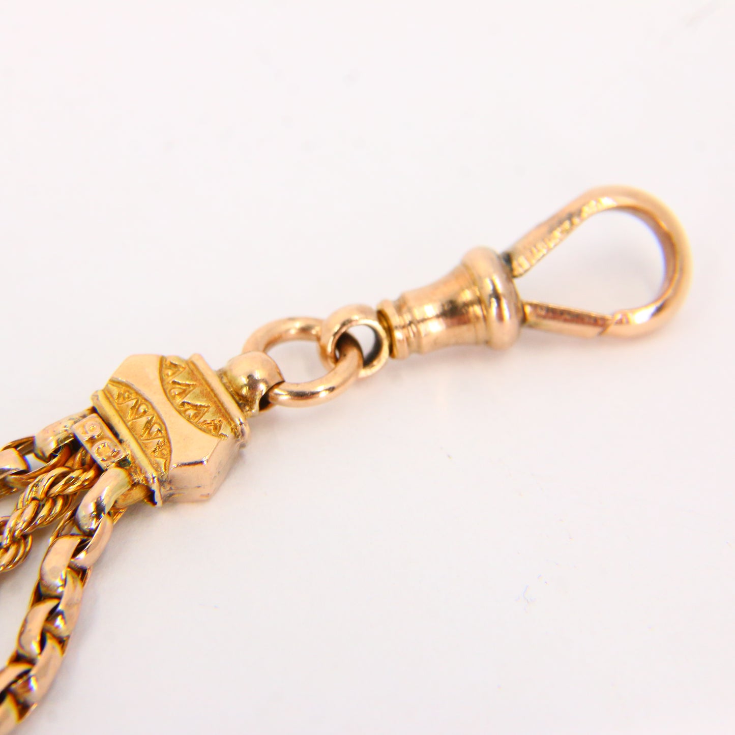 Antique 9ct Albertina Unmarked Yellow Gold 9 inch Chain T Bar with Ball Charm