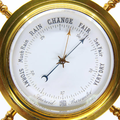 Antique French Nautical Desk Clock Gilt & Silvered Ships Wheel Circa 1890 by Antoine Redier