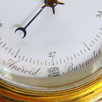 Antique French Nautical Desk Clock Gilt & Silvered Ships Wheel Circa 1890 by Antoine Redier