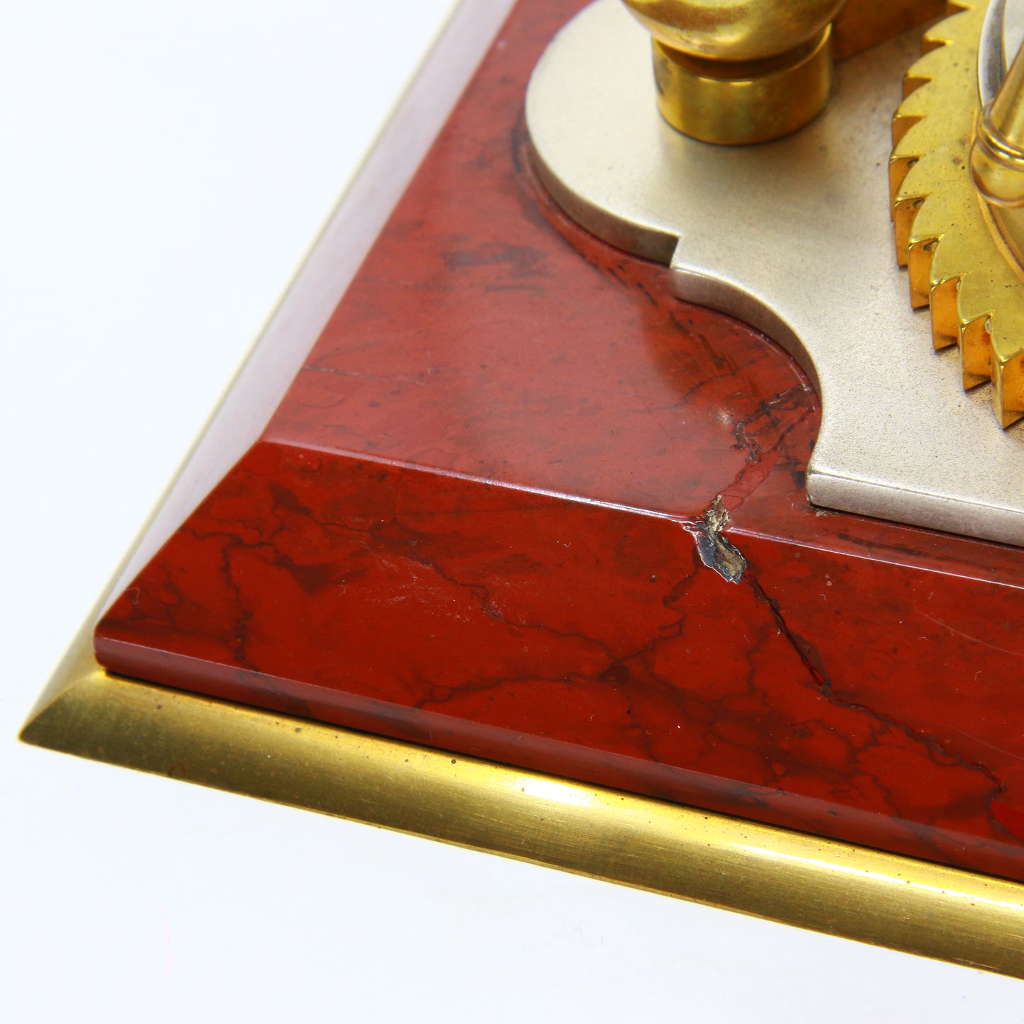 Antique French Nautical Desk Clock Gilt & Silvered Ships Wheel Circa 1890 by Antoine Redier