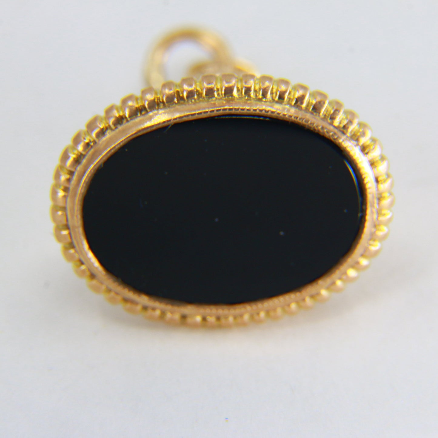 Vintage 9ct Drop Fob Onyx Stone Pendant Watch Charm 9 Carat Yellow Gold Pendant