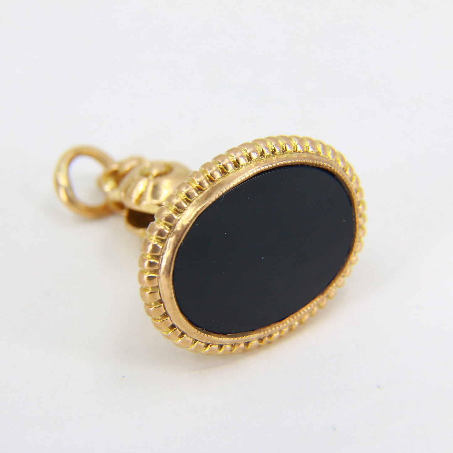 Vintage 9ct Drop Fob Onyx Stone Pendant Watch Charm 9 Carat Yellow Gold Pendant