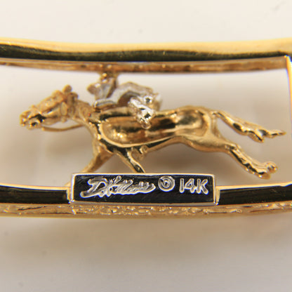 14K Gold Horse & Jockey Bracelet 7.75" Darren K Moore Paddock & Post