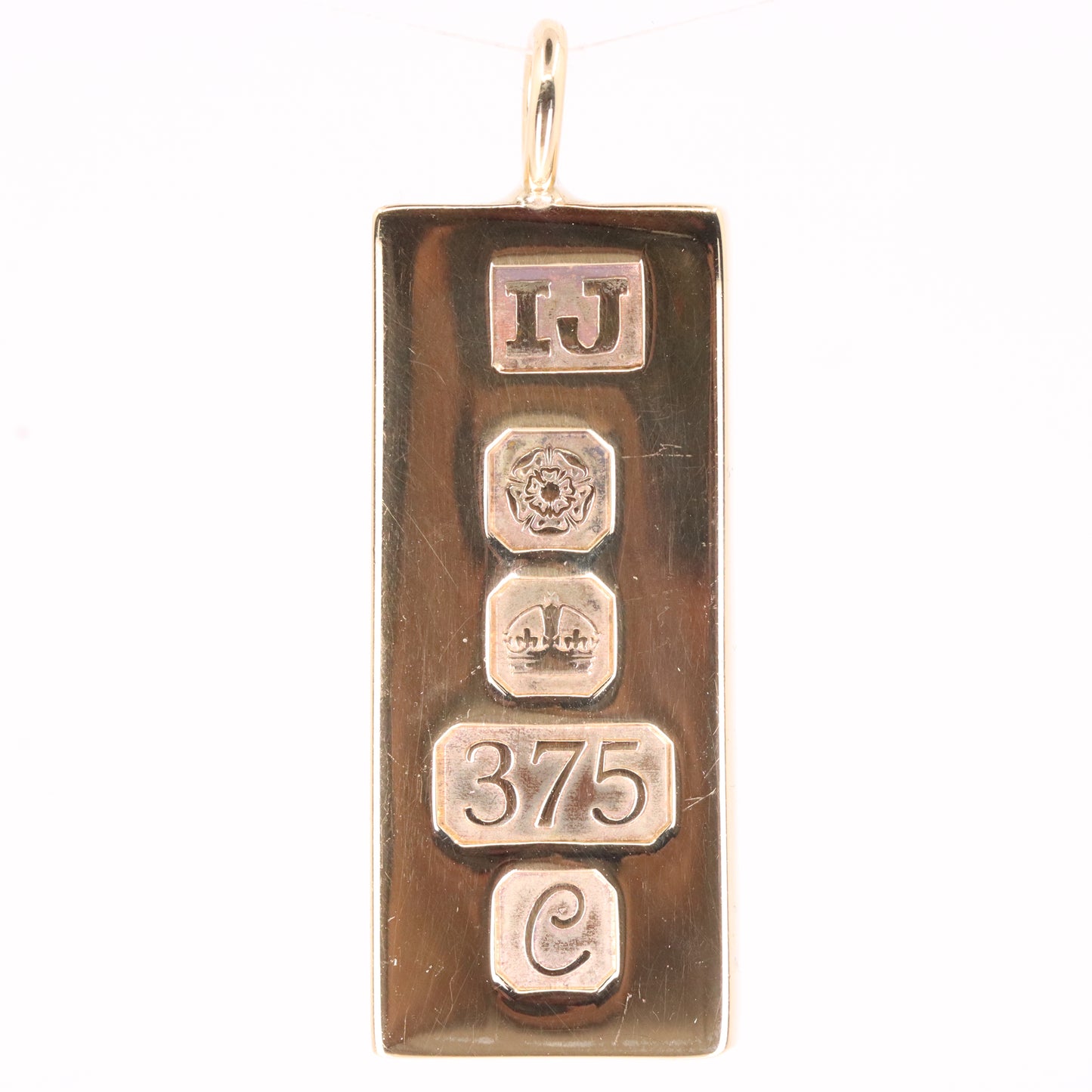 Vintage 9ct Hallmarked 1977 Sheffield Gold Ingot Bar Pendant Investment Gift