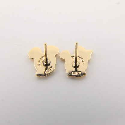 Vintage 14K Gold Official Disney Mickey & Minnie Mouse Stud Earrings Boxed