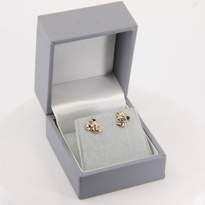 Vintage 14K Gold Official Disney Mickey & Minnie Mouse Stud Earrings Boxed