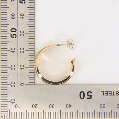 Vintage 9ct Gold Hallmarked Polished Round Hoop Earrings Yellow Gold Boxed