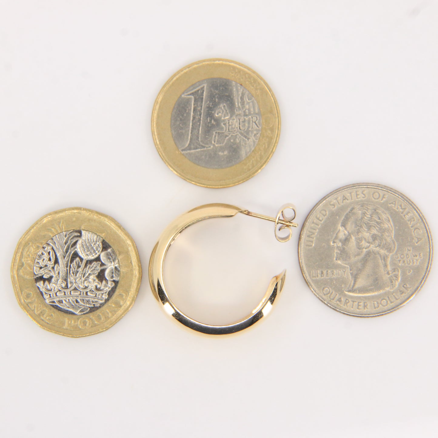 Vintage 9ct Gold Hallmarked Polished Round Hoop Earrings Yellow Gold Boxed