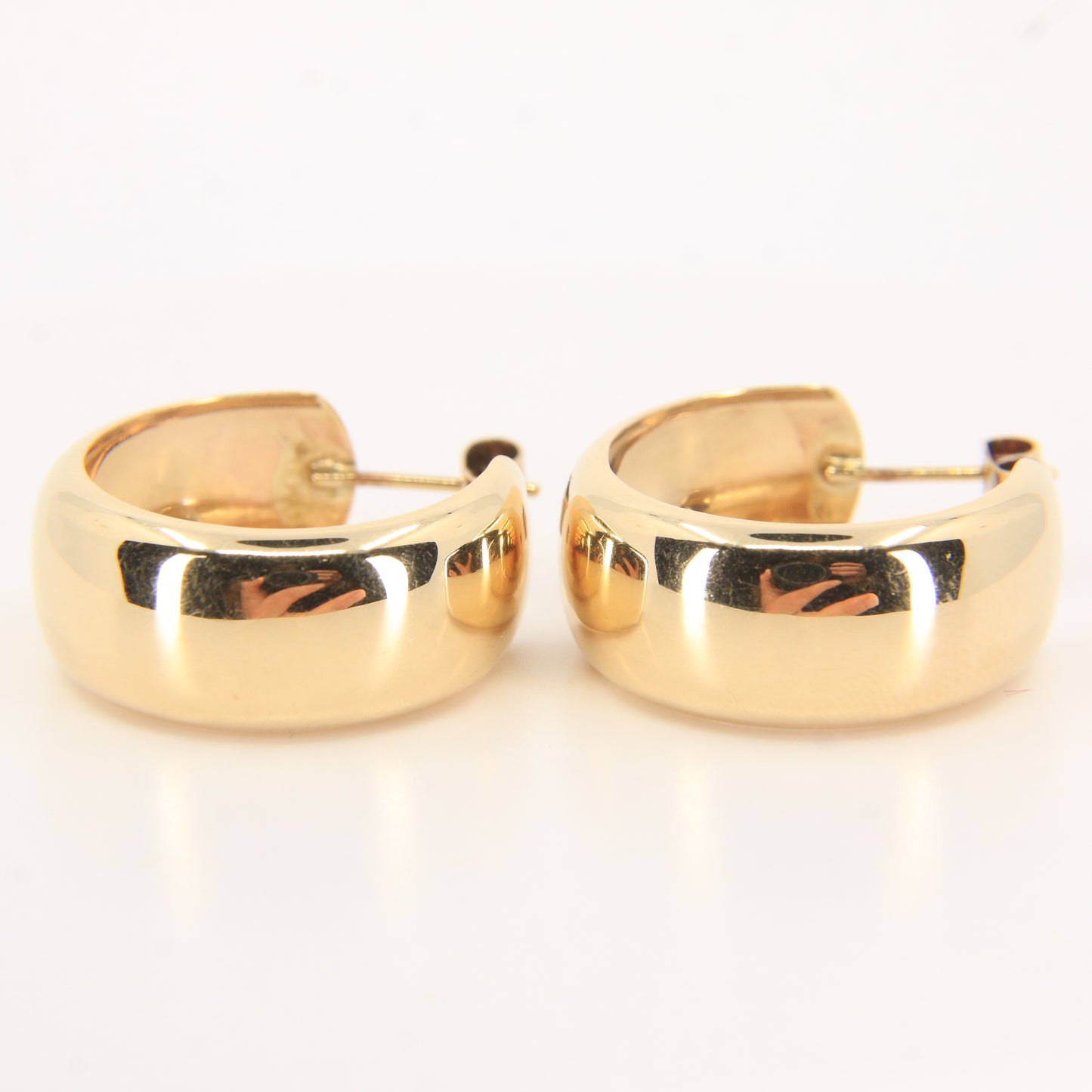 Vintage 9ct Gold Hallmarked Polished Round Hoop Earrings Yellow Gold Boxed