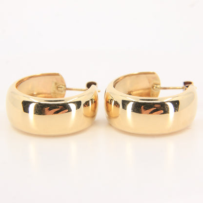 Vintage 9ct Gold Hallmarked Polished Round Hoop Earrings Yellow Gold Boxed