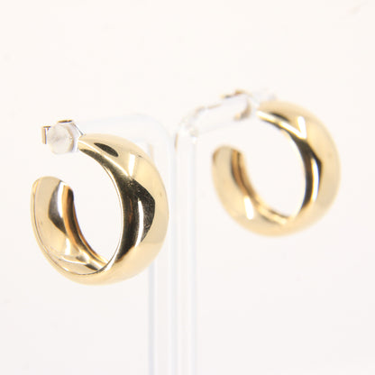 Vintage 9ct Gold Hallmarked Polished Round Hoop Earrings Yellow Gold Boxed