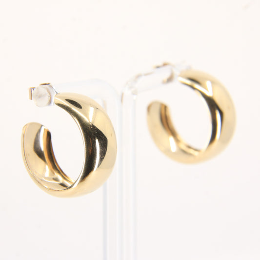Vintage 9ct Gold Hallmarked Polished Round Hoop Earrings Yellow Gold Boxed