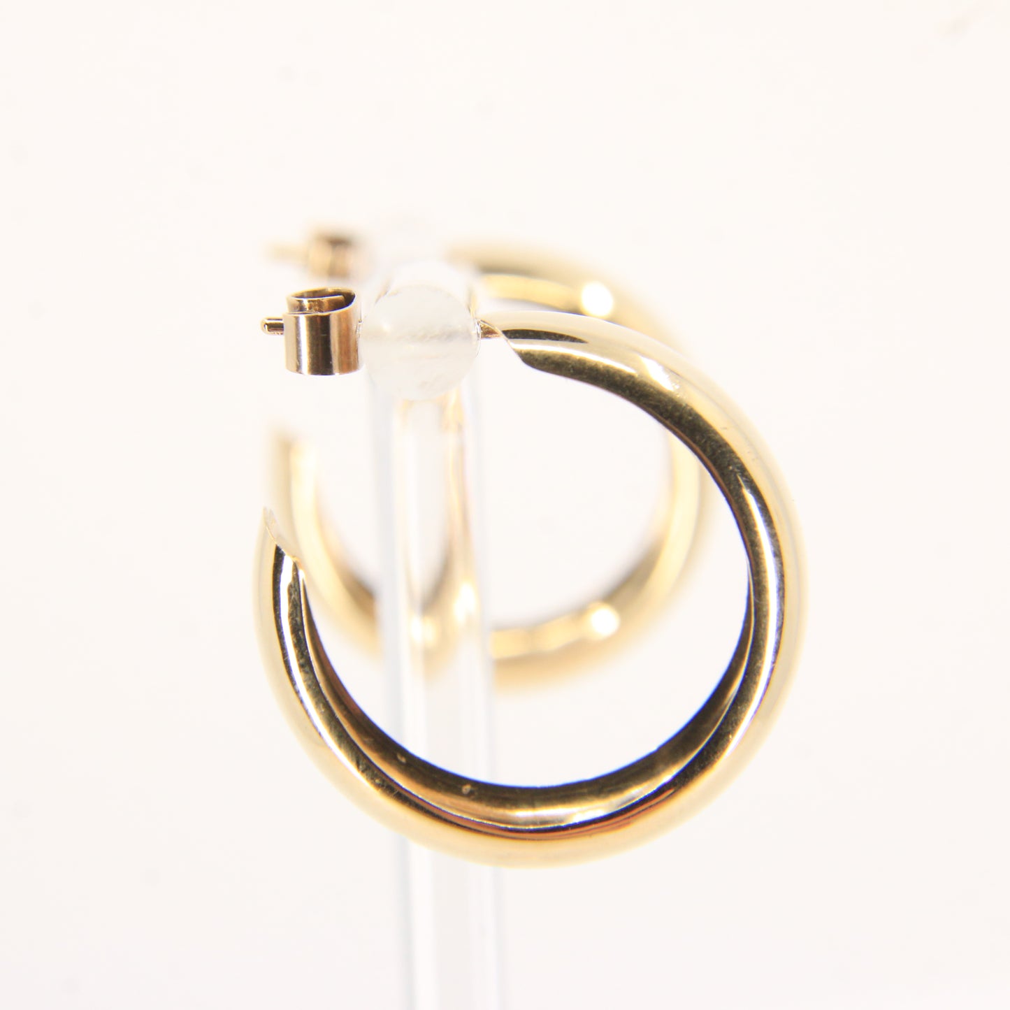 Vintage 9ct Gold Hallmarked Polished Round Hoop Earrings Yellow Gold Boxed