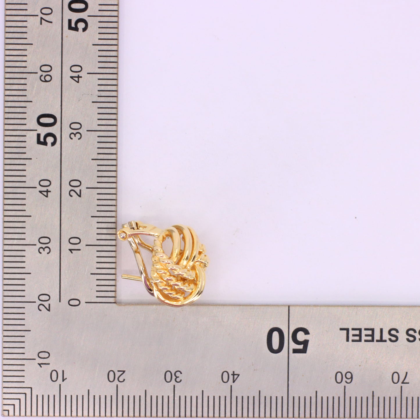Vintage 18ct Hallmarked Yellow Gold Knot Stud Earrings Latch Back Boxed Gift