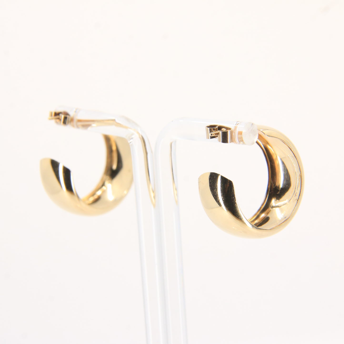 Vintage 9ct Gold Hallmarked Polished Round Hoop Earrings Yellow Gold Boxed