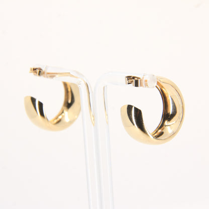 Vintage 9ct Gold Hallmarked Polished Round Hoop Earrings Yellow Gold Boxed