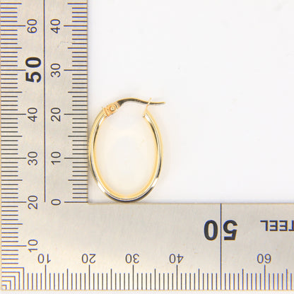 Vintage 9ct Gold Textured & Polished Hoop Earrings Yellow Gold Boxed