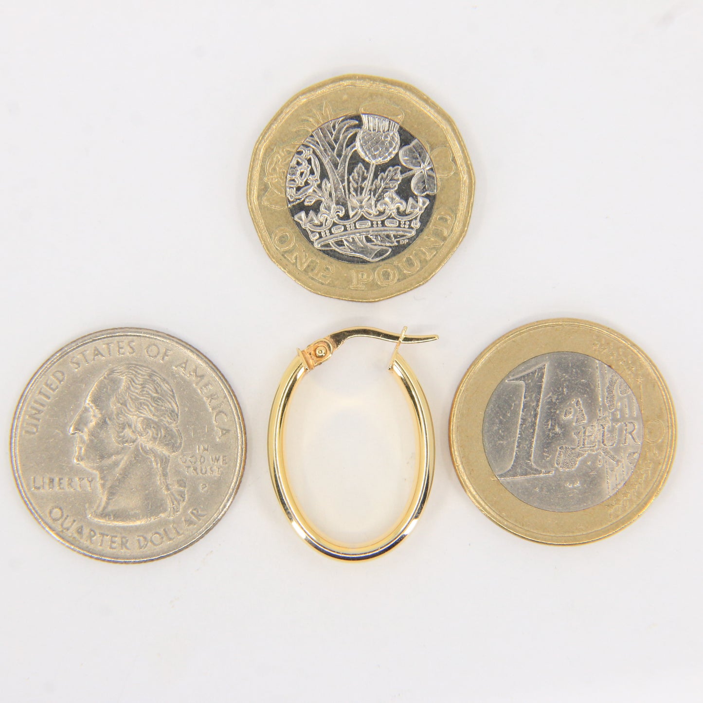 Vintage 9ct Gold Textured & Polished Hoop Earrings Yellow Gold Boxed