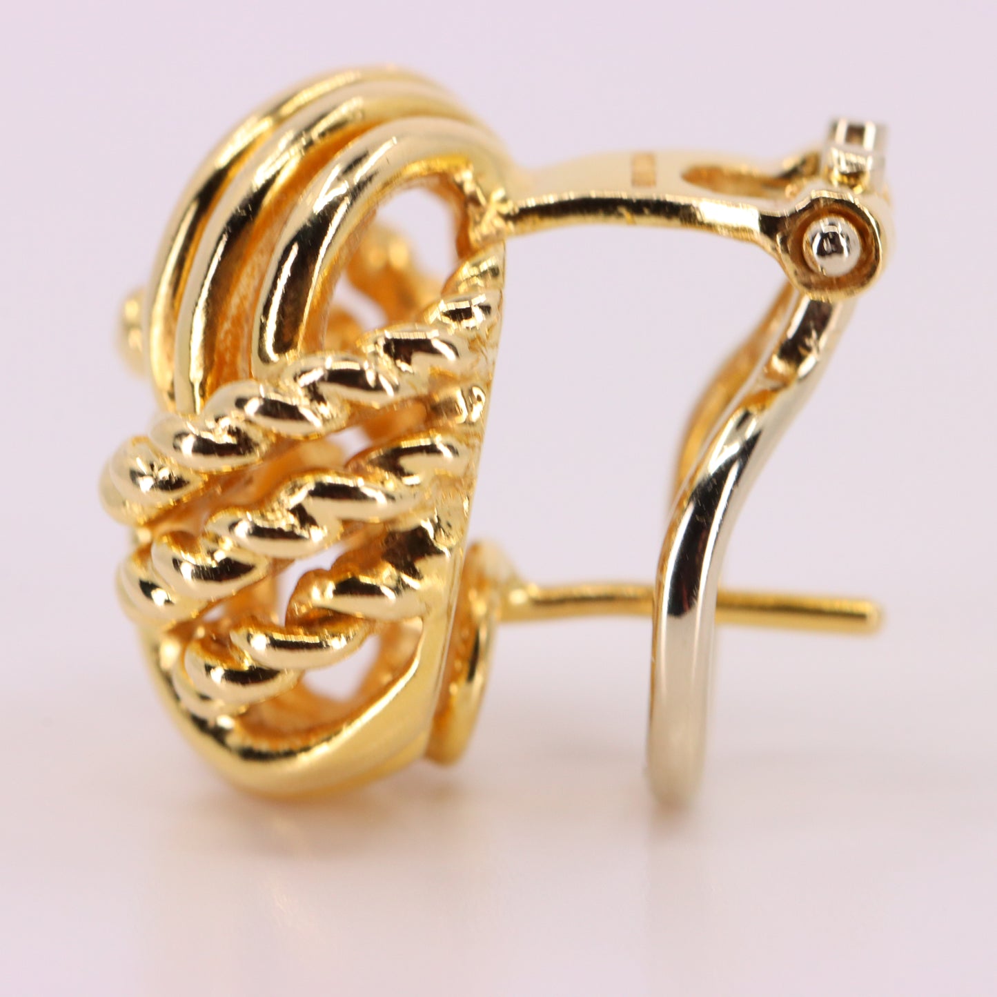 Vintage 18ct Hallmarked Yellow Gold Knot Stud Earrings Latch Back Boxed Gift