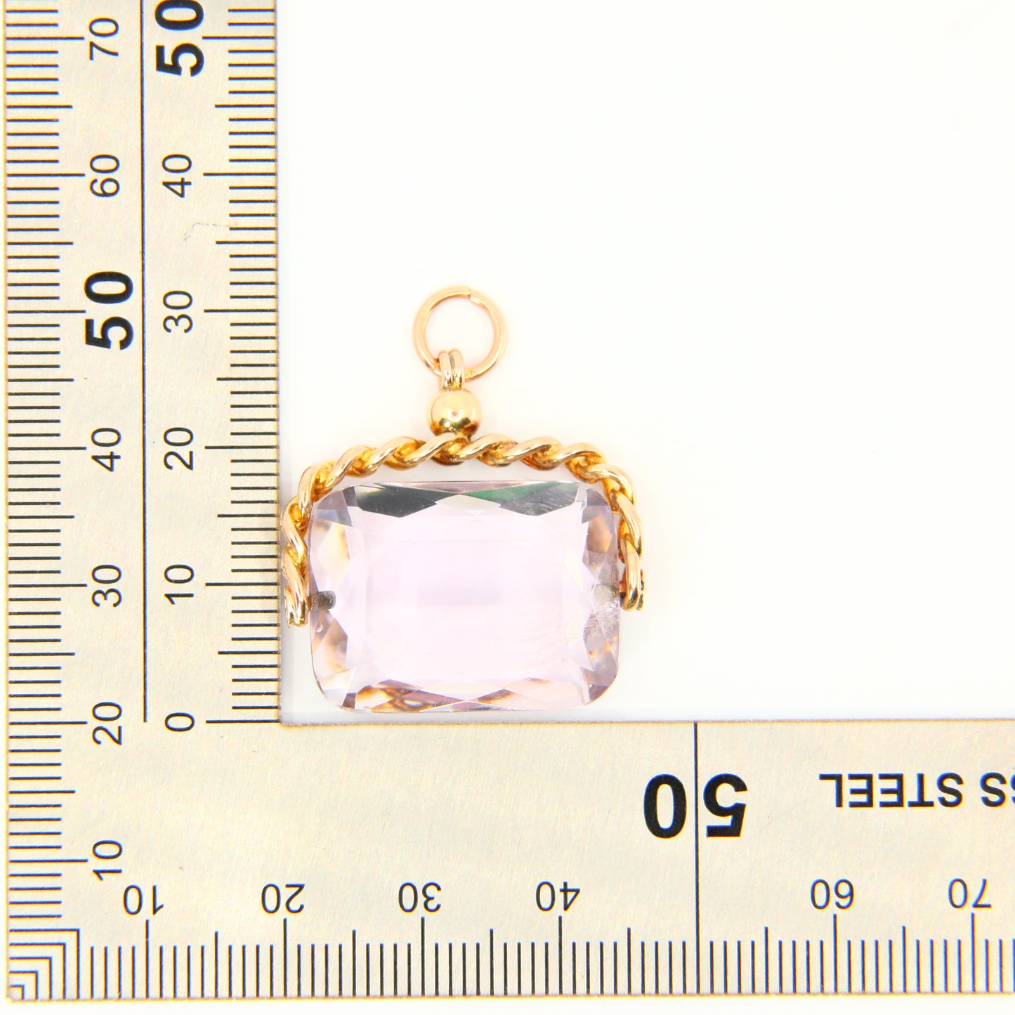 Vintage 9ct Amethyst Spinner Pendant Yellow Gold Hallmarked Charm