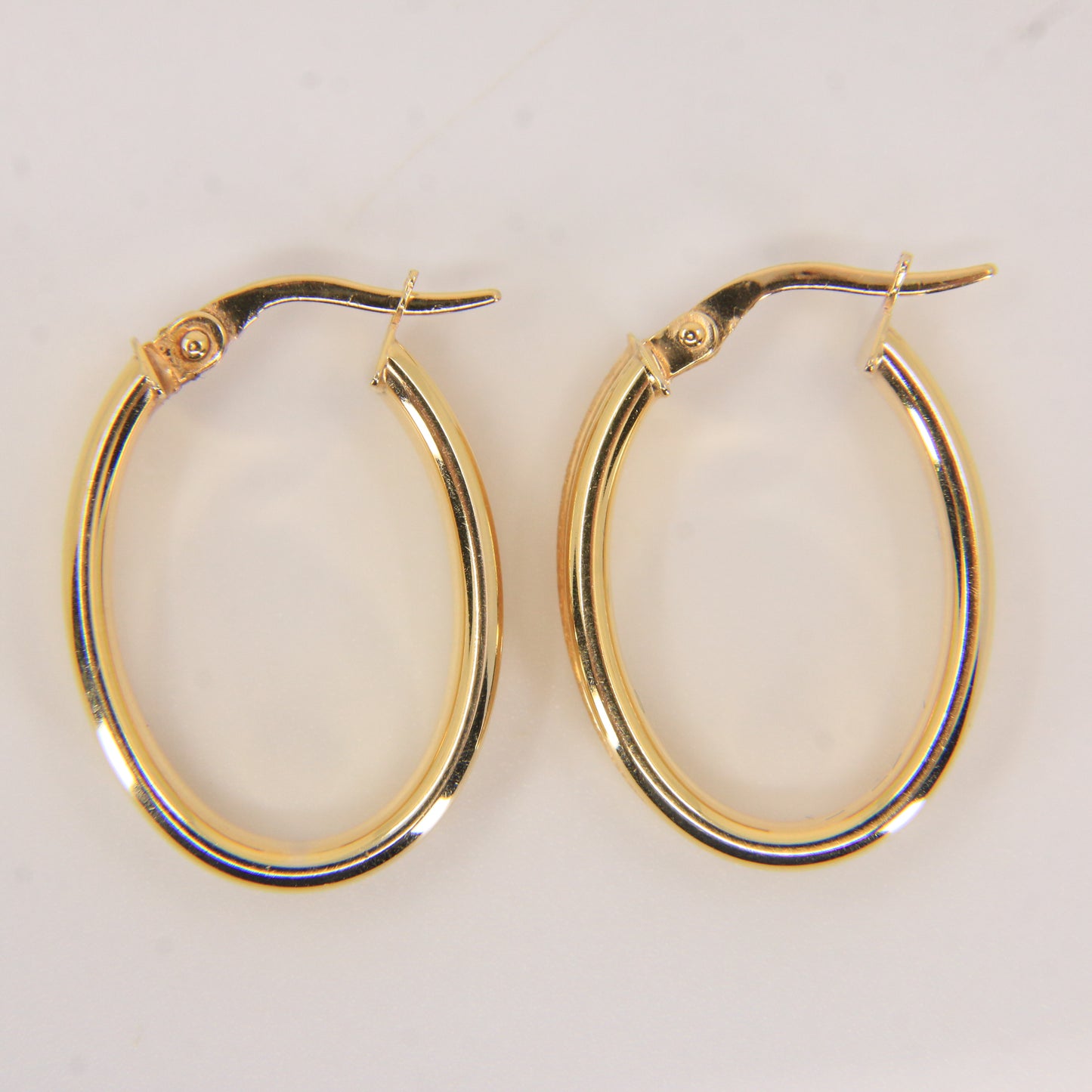 Vintage 9ct Gold Textured & Polished Hoop Earrings Yellow Gold Boxed
