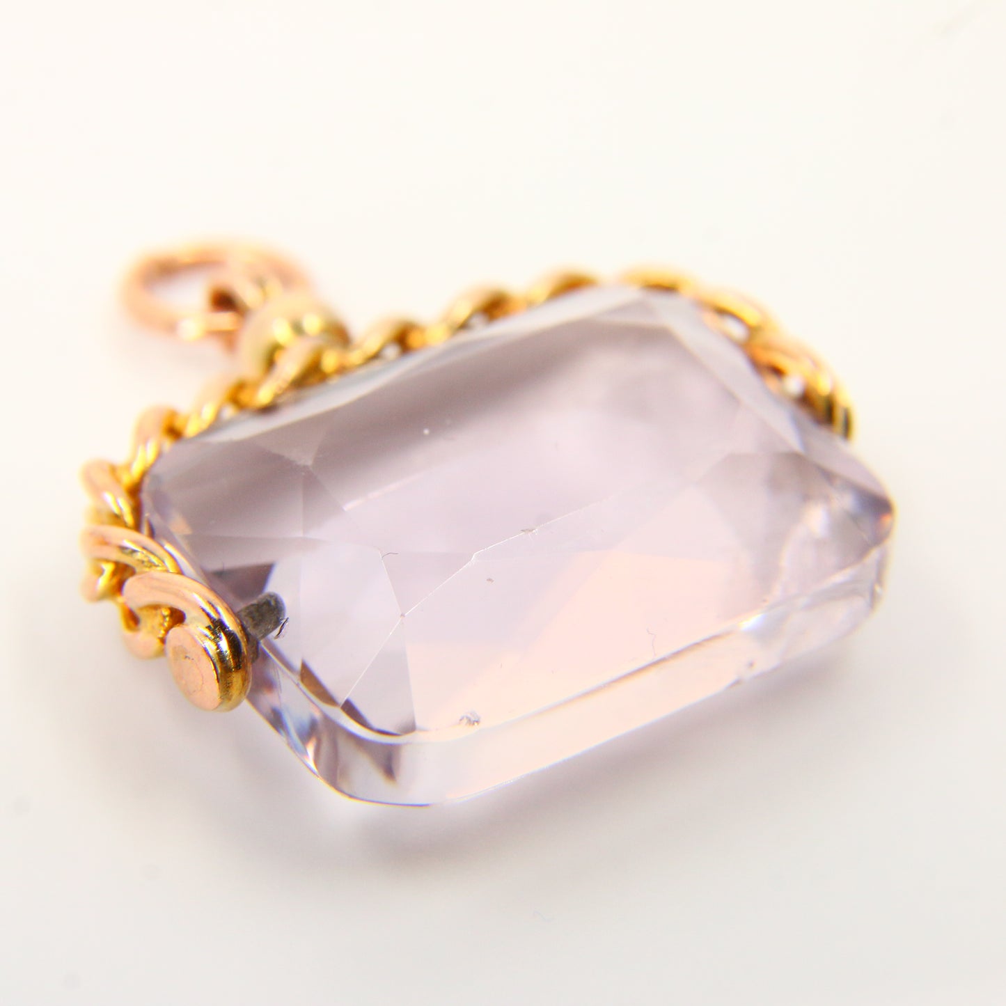 Vintage 9ct Amethyst Spinner Pendant Yellow Gold Hallmarked Charm