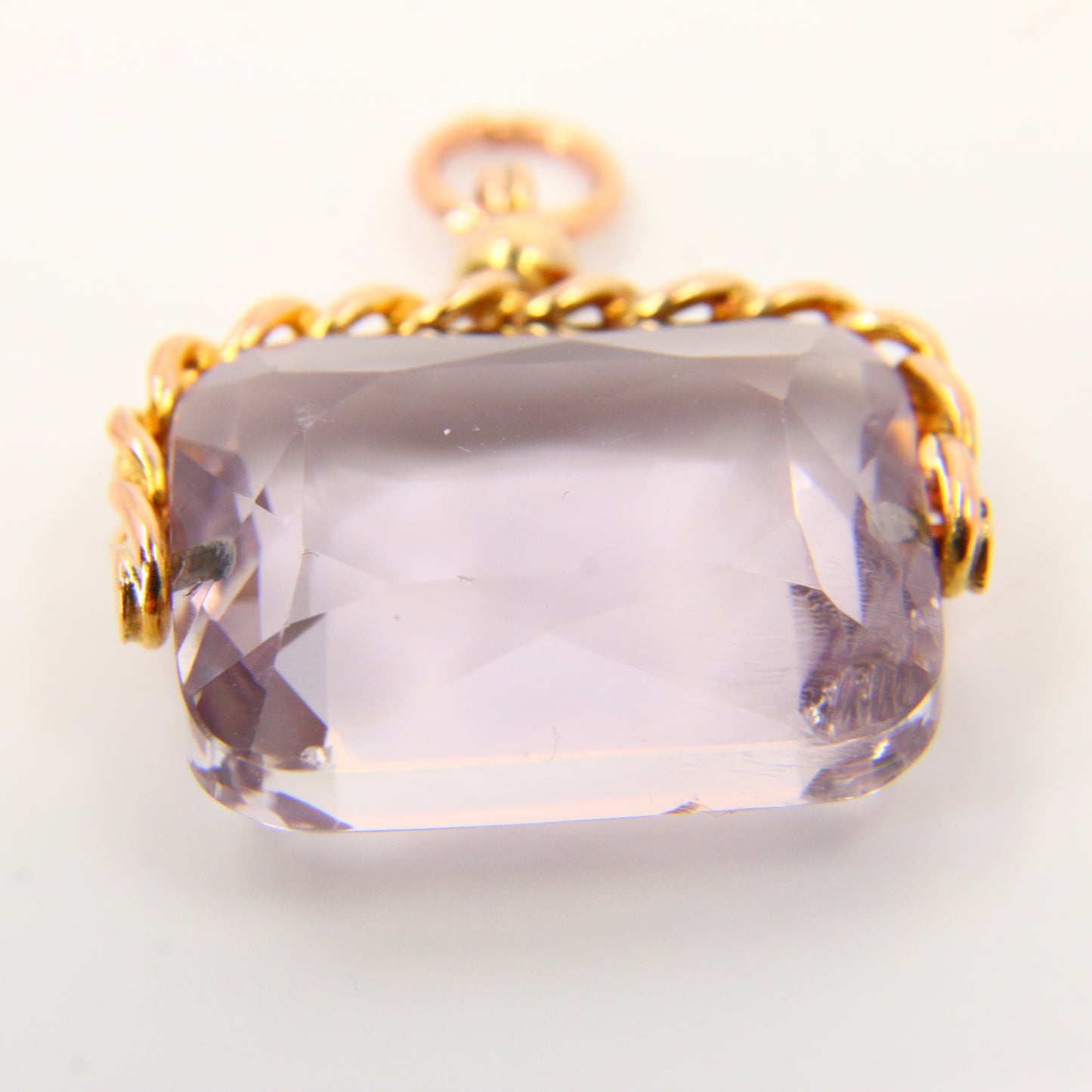 Vintage 9ct Amethyst Spinner Pendant Yellow Gold Hallmarked Charm