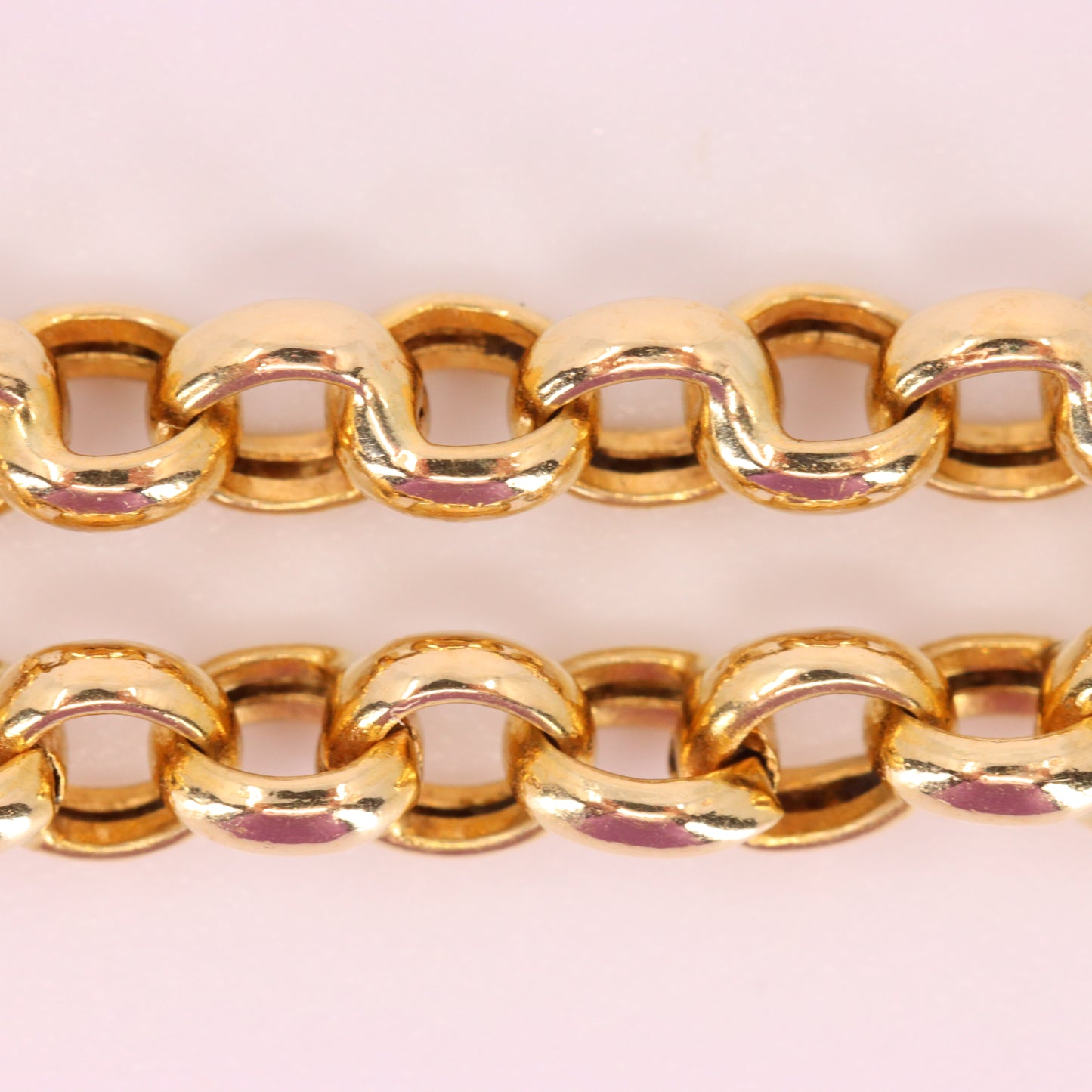 Vintage 9ct Hallmarked Yellow Gold 21.5 Inch 4mm Belcher Rolo Chain Boxed