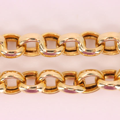 Vintage 9ct Hallmarked Yellow Gold 21.5 Inch 4mm Belcher Rolo Chain Boxed
