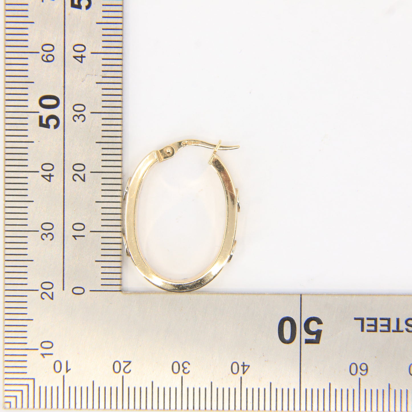 Vintage 9ct Hallmarked Yellow Gold Hoop Earrings Screw Style Design