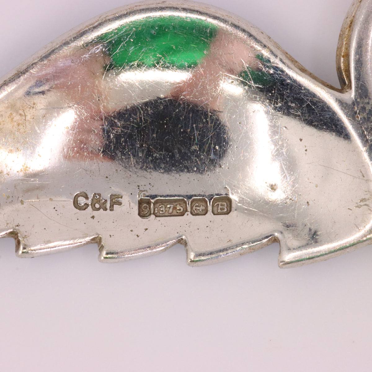 Vintage 9ct White Gold Enamel Parachute Regiment Sweetheart Brooch 1951 Boxed