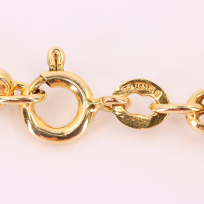 Vintage 9ct Hallmarked Yellow Gold 21.5 Inch 4mm Belcher Rolo Chain Boxed