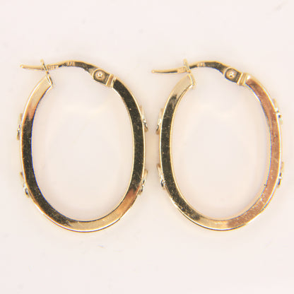 Vintage 9ct Hallmarked Yellow Gold Hoop Earrings Screw Style Design