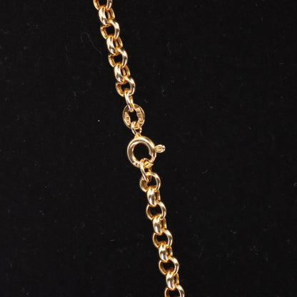 Vintage 9ct Hallmarked Yellow Gold 21.5 Inch 4mm Belcher Rolo Chain Boxed