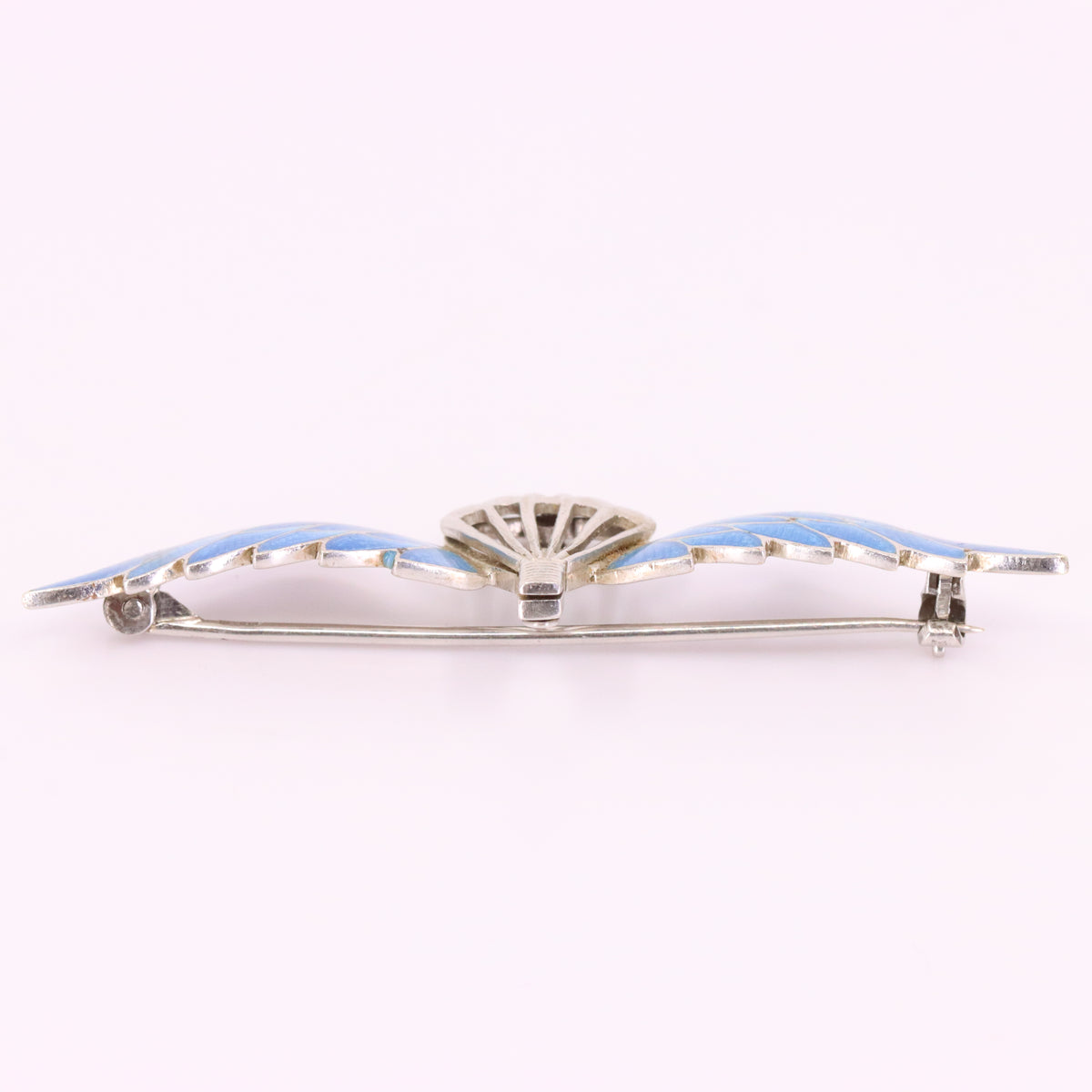 Vintage 9ct White Gold Enamel Parachute Regiment Sweetheart Brooch 1951 Boxed