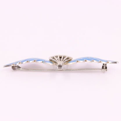 Vintage 9ct White Gold Enamel Parachute Regiment Sweetheart Brooch 1951 Boxed
